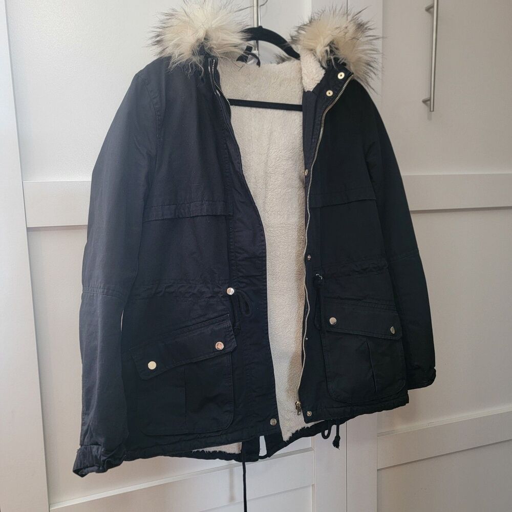 Women's H&M Divided Parka Jacket Size 10